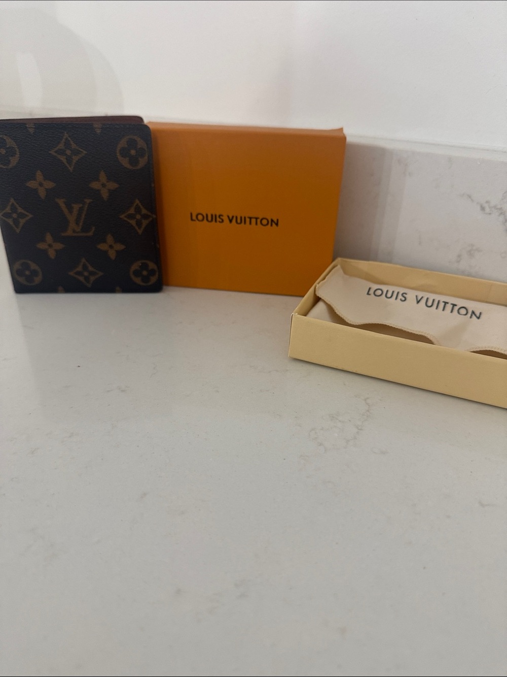 Louis Vuitton Monogram Key & Card Holder in Brown and Gold with box and dust bag